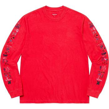 Chandails Supreme AOI Icons L/S Top Rouge | FR314HK